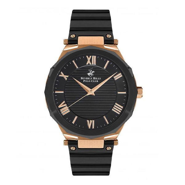 Beverly Hills Polo Club Erkek Spor Kol Saati Siyah-Rose Gold Bp3135X.850