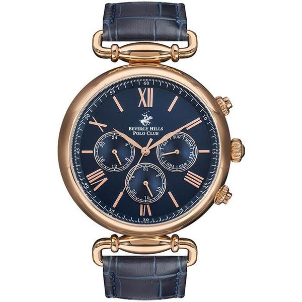 Beverly Hills Polo Club Erkek Klasik Kol Saati Rose Gold-Lacivert Bp3147X.499