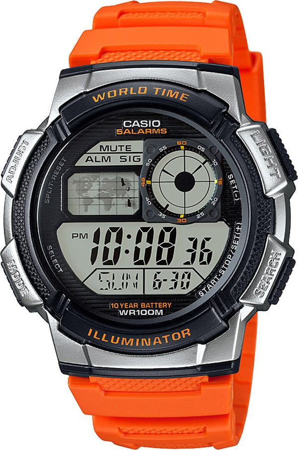 Casio Erkek Spor Kol Saati Siyah-Turuncu Ae-1000W-4Bvdf