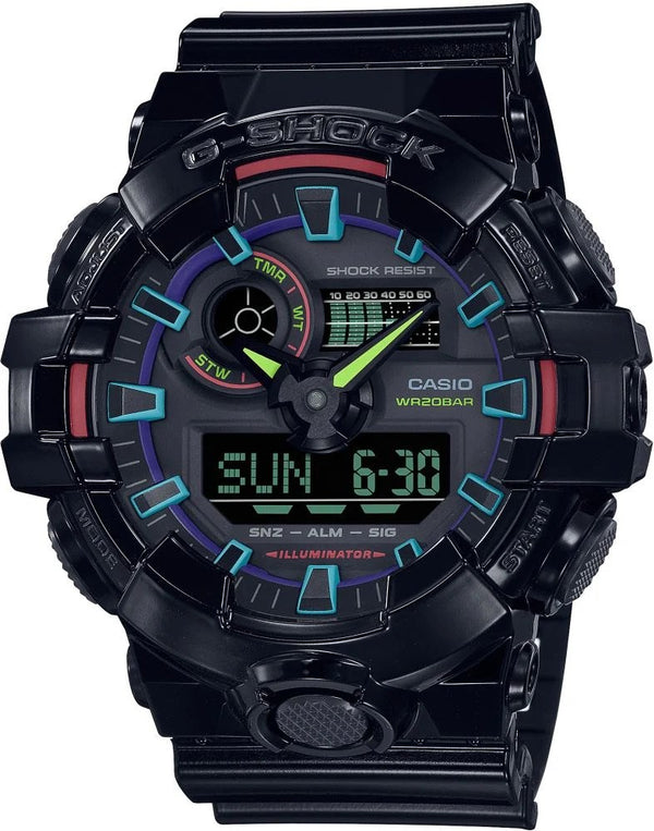 Casio Erkek Spor Kol Saati Siyah Ga-700Rgb-1Adr