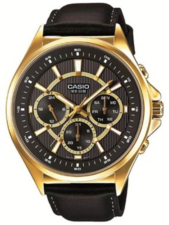 Casio Erkek Spor Kol Saati Altın-Siyah Mtp-E303Gl-1Avdf