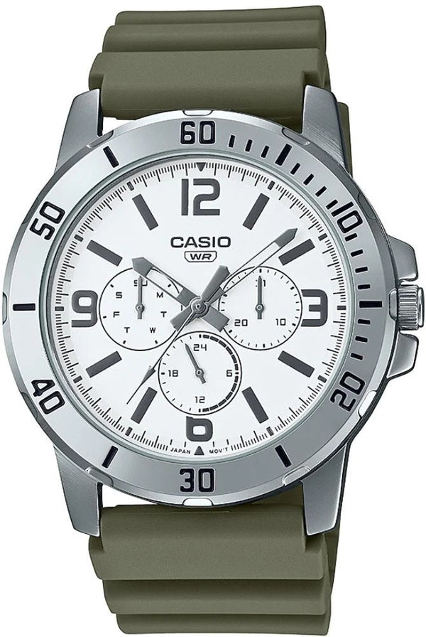 Casio Erkek Spor Kol Saati Gümüş-Yeşil Mtp-Vd300-3Budf