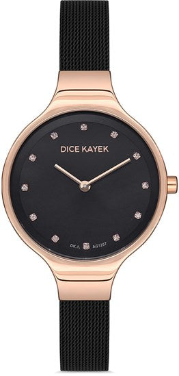 Dice Kayek Kadın Klasik Kol Saati Rose Gold-Siyah Dk.1.Ag1257.04