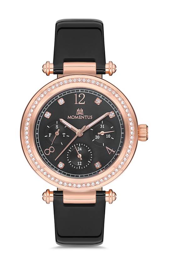 Momentus Kadın Klasik Kol Saati Rose Gold-Siyah Ss241R-04Br