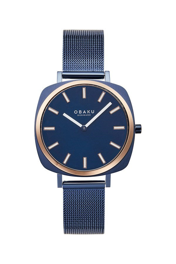 Obaku Kadın Spor Kol Saati Rose Gold-Lacivert V296Lxslml