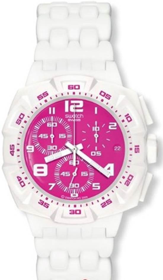 Swatch Kadın Spor Kol Saati Pembe-Beyaz Suıw407