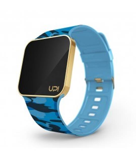 Upwatch Kadın Spor Kol Saati Altın Upgrade Matte Gold And Camouflage Blue Strap